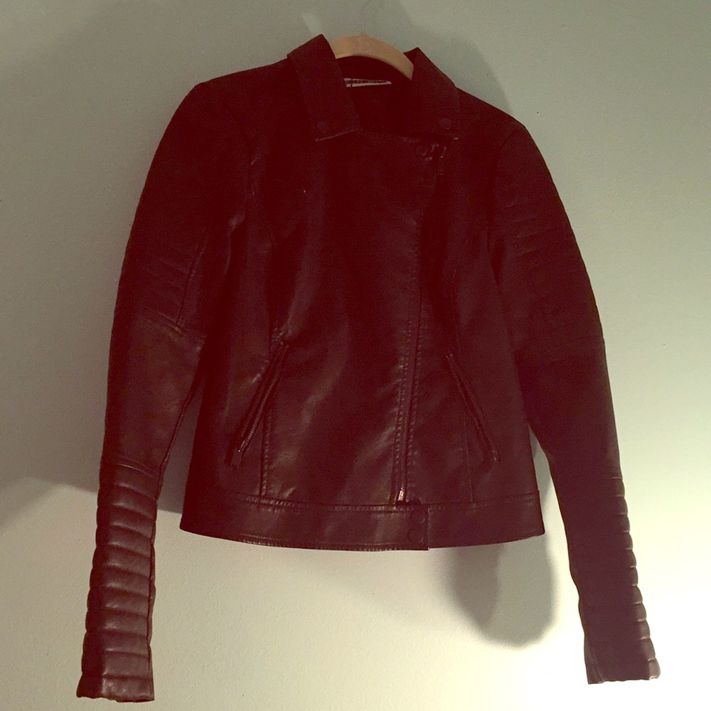 Noisy may vegan leather bomber